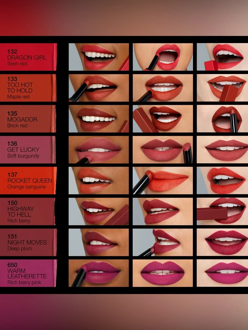 Gorgeous NARS Powermatte Lipstick, Night Moves 151,  Deep Plum, NEW NIB $36